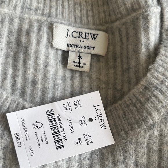 J. Crew Light Gray Crewneck Sweater - Picture 2 of 5
